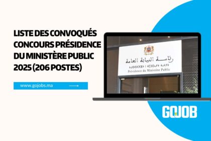 Liste des Convoqués Concours Présidence du Ministère Public 2025 (206 Postes)