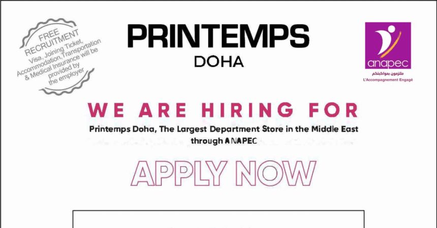 Printemps Doha recrute 140 Postes au Qatar