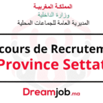 Concours de Recrutement Province Settat